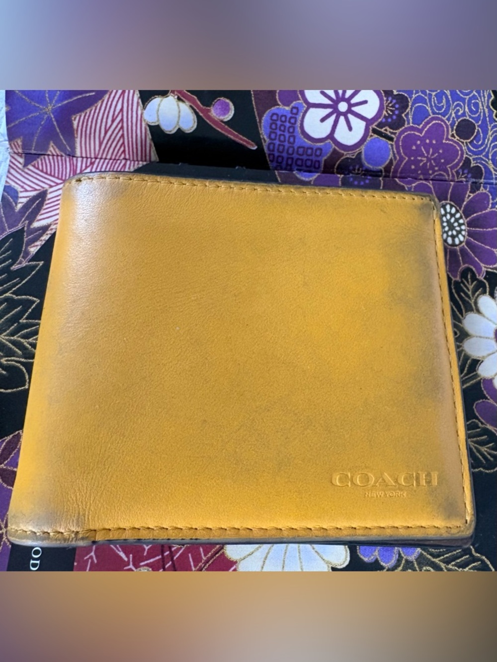 Coach Yellow Leather Bifold Wallet